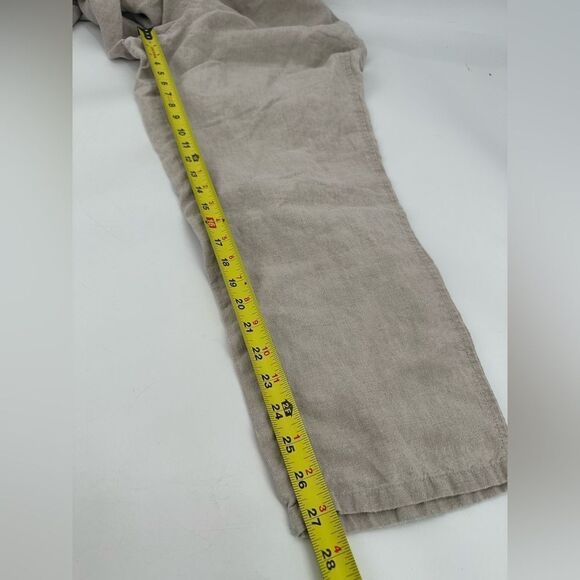 J Jill Tan Pull-On Elastic Waist 100% Linen Pants Size XL - Picture 6 of 7